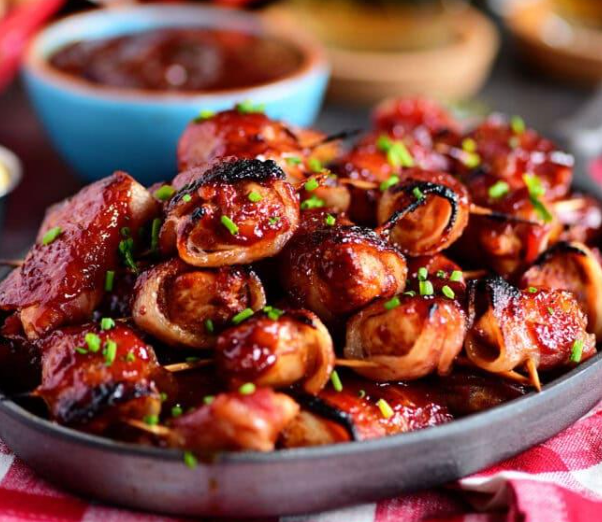 Bacon Wrapped Pineapple Chicken Bites