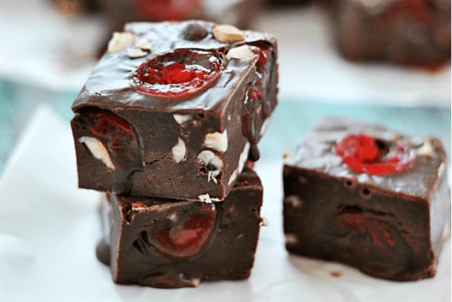 Chocolate Covered Cherry-Bourbon Fudge